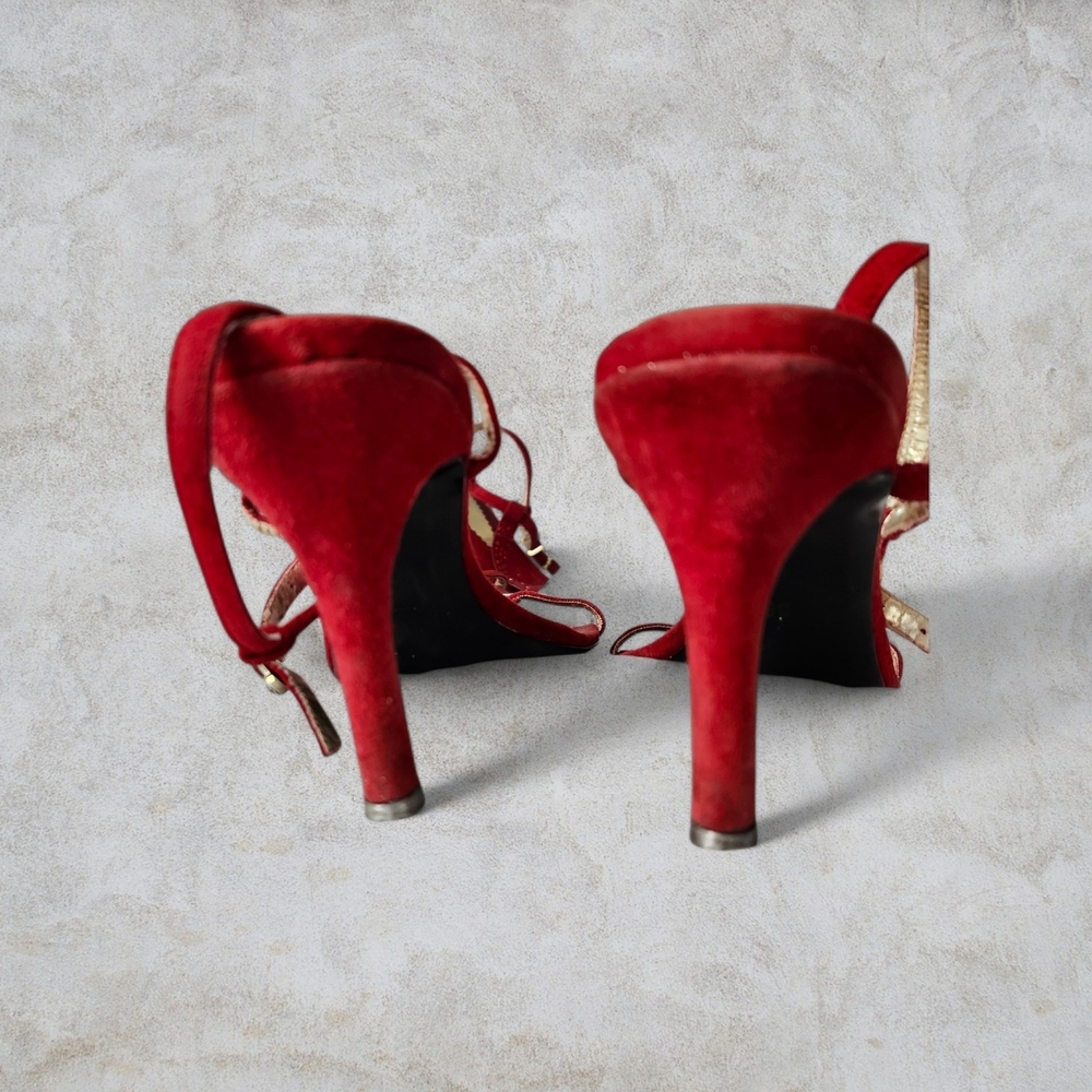 Elegant Red Women's Sandals - Picture 3 of 4